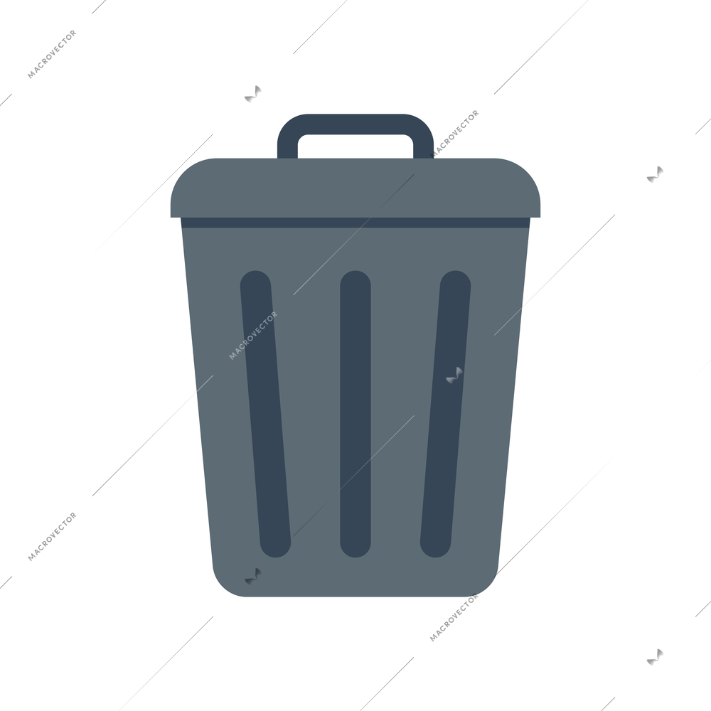 Flat icon with outdoor metal container for rubbish vector illustration