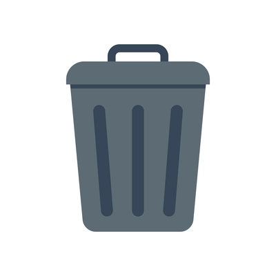 Flat icon with outdoor metal container for rubbish vector illustration