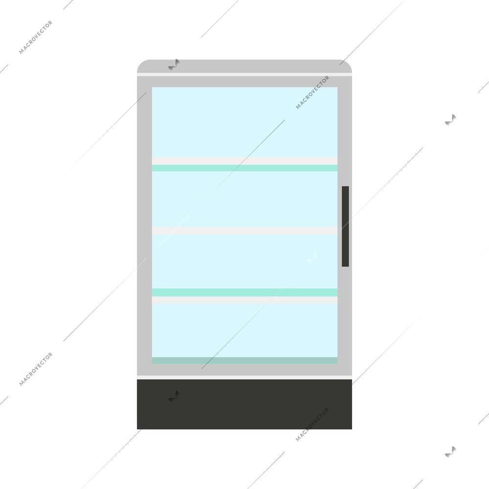Empty supermarket refrigerator flat icon vector illustration