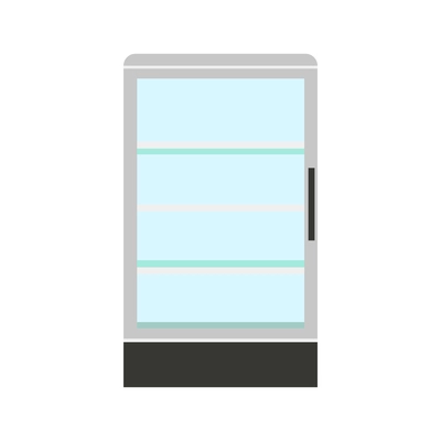 Empty supermarket refrigerator flat icon vector illustration