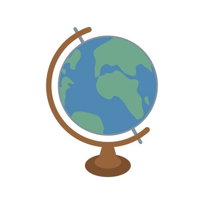 Flat icon with globe on wooden leg vector illustration