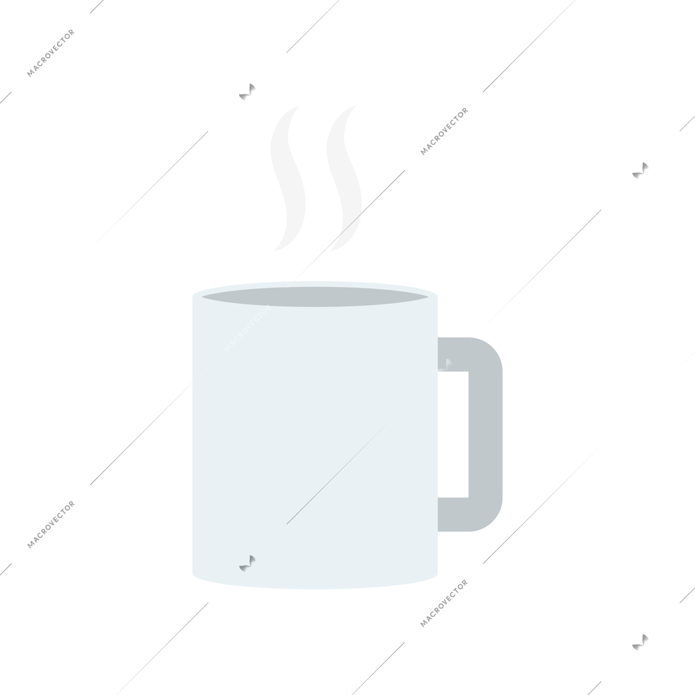 Flat icon with white cup of hot drink vector illustration