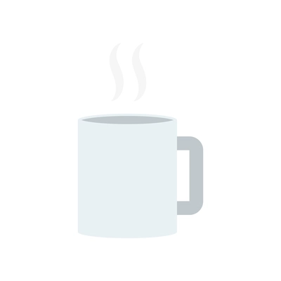 Flat icon with white cup of hot drink vector illustration