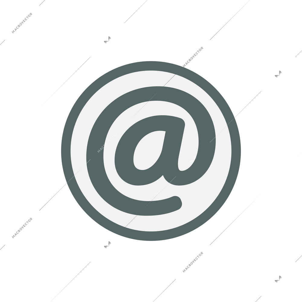 Email sign flat icon on white background vector illustration