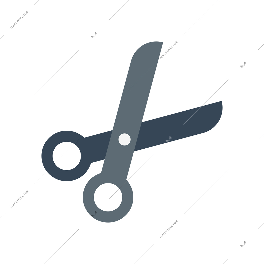 Open office scissors flat icon vector illustration