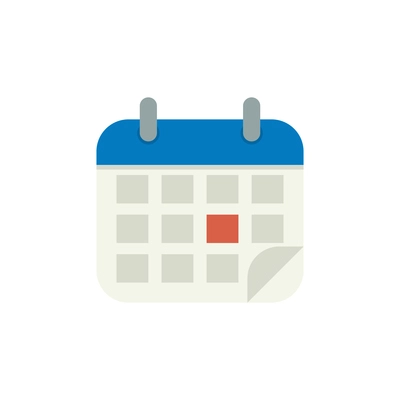 Flat office icon with calendar page vector illustration