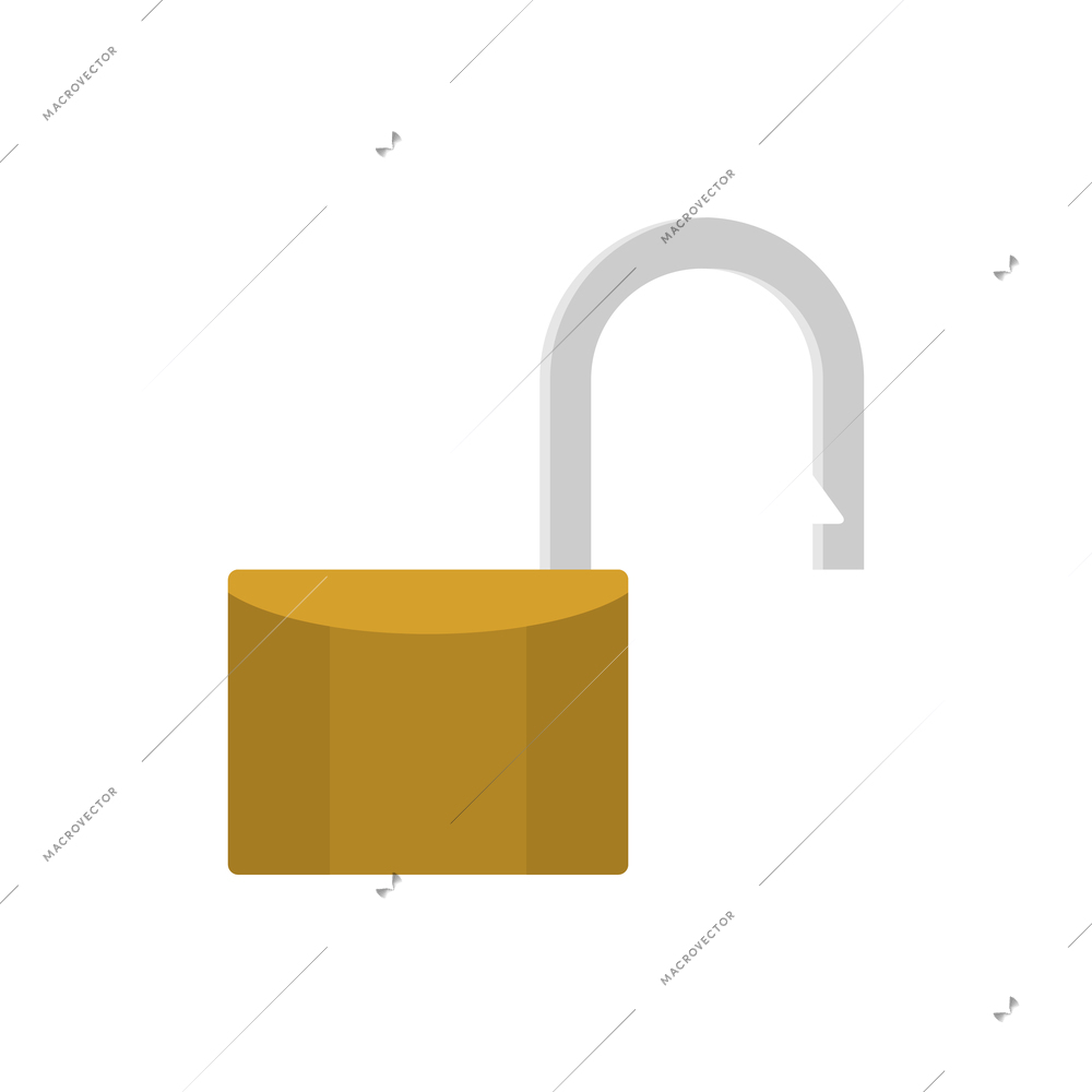 Flat icon with open padlock vector illustration