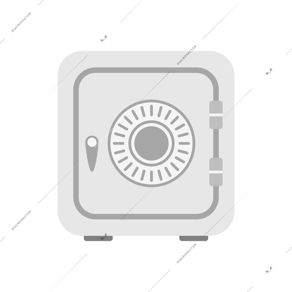 Steel safe box front view flat icon vector illustration