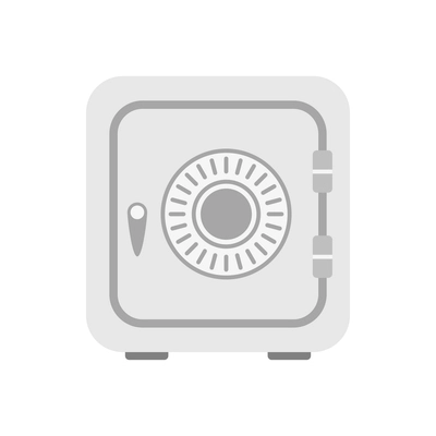 Steel safe box front view flat icon vector illustration