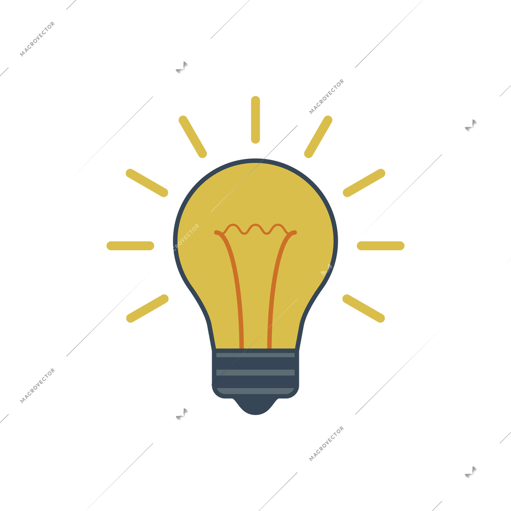 Light bulb business idea concept icon flat vector illustration