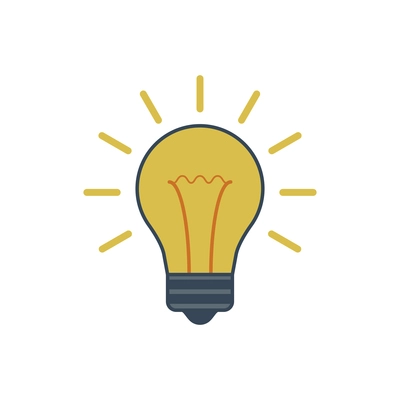 Light bulb business idea concept icon flat vector illustration