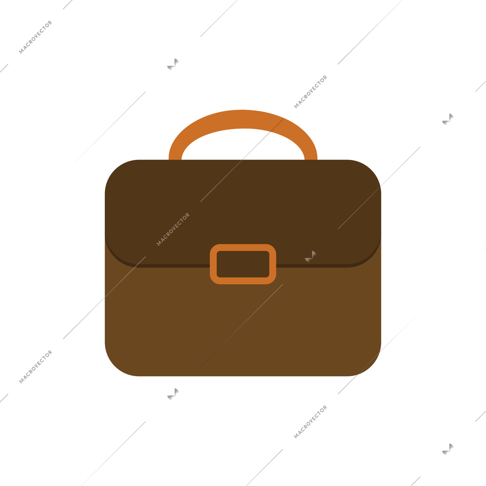 Flat icon with brown leather office briefcase vector illustration