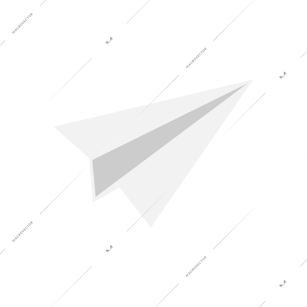 Blank white paper plane flat icon vector illustration