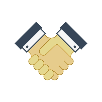Business handshake flat icon vector illustration