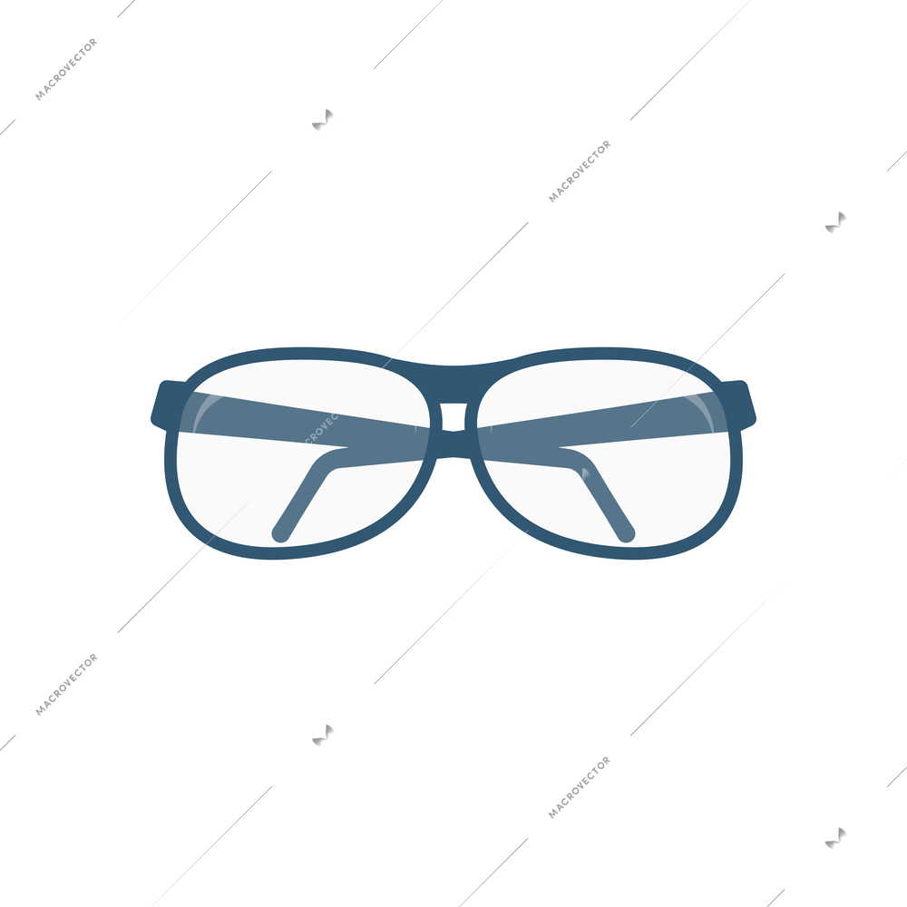 Flat design spectacles with color frame icon vector illustration