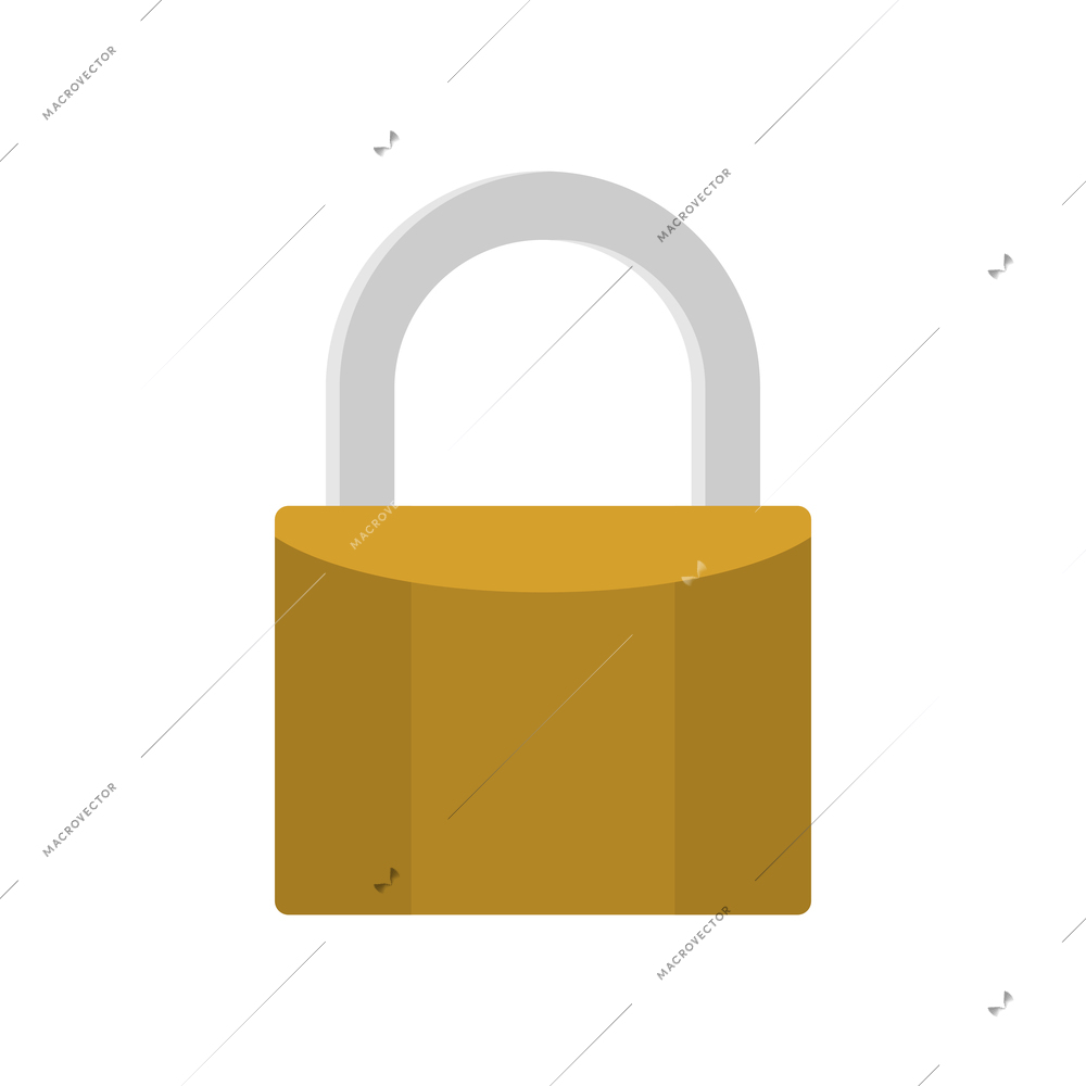 Flat padlock icon on white background vector illustration