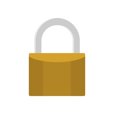 Flat padlock icon on white background vector illustration