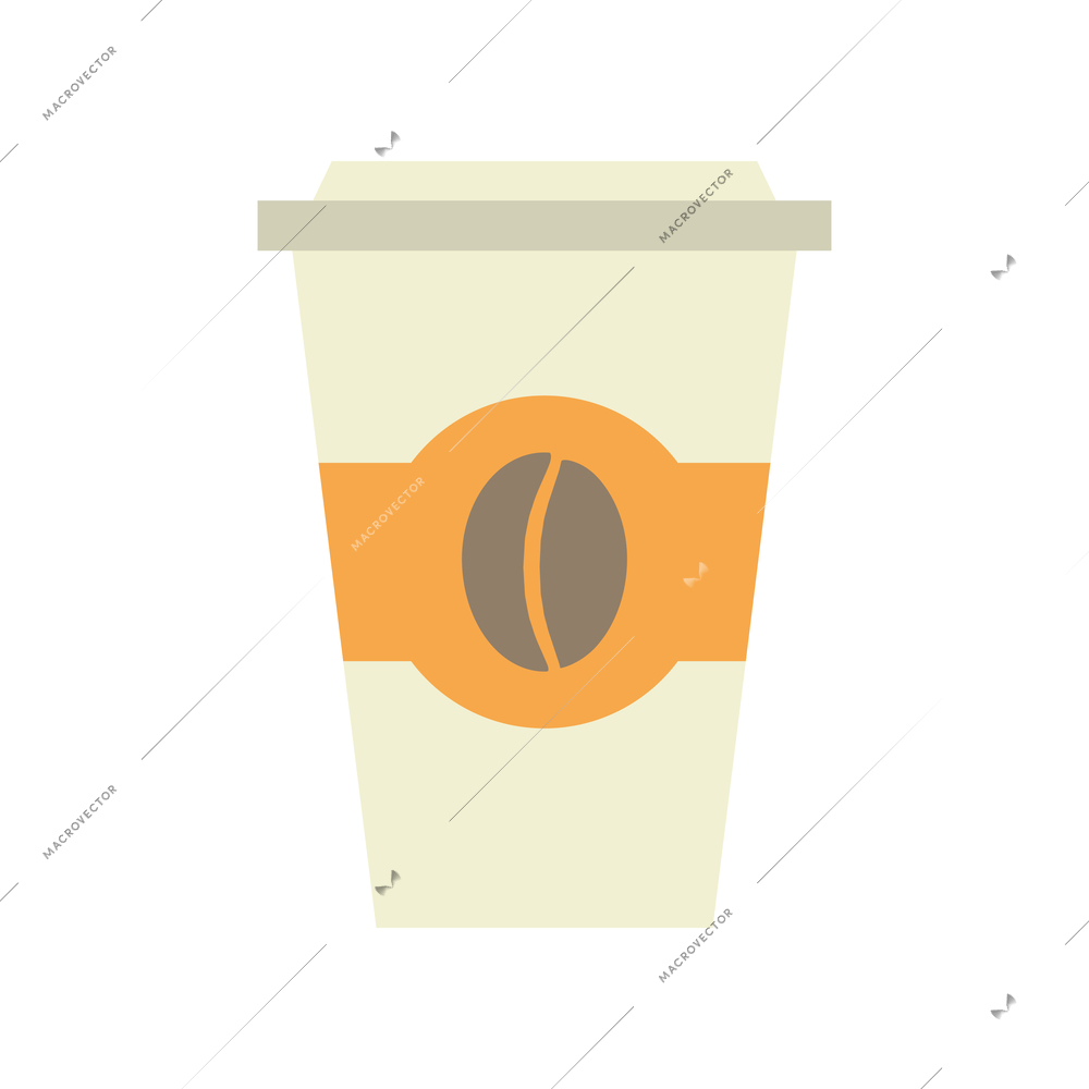 Flat color plastic coffee cup icon vector illustration