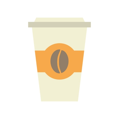 Flat color plastic coffee cup icon vector illustration