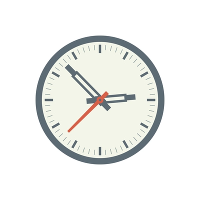 Wall clock icon in flat style vector illustration