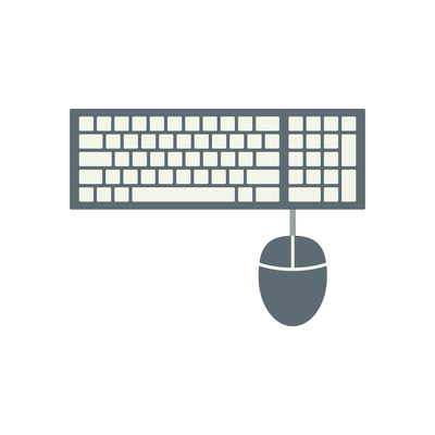 Flat icon with top view keyboard and mouse for computer vector illustration