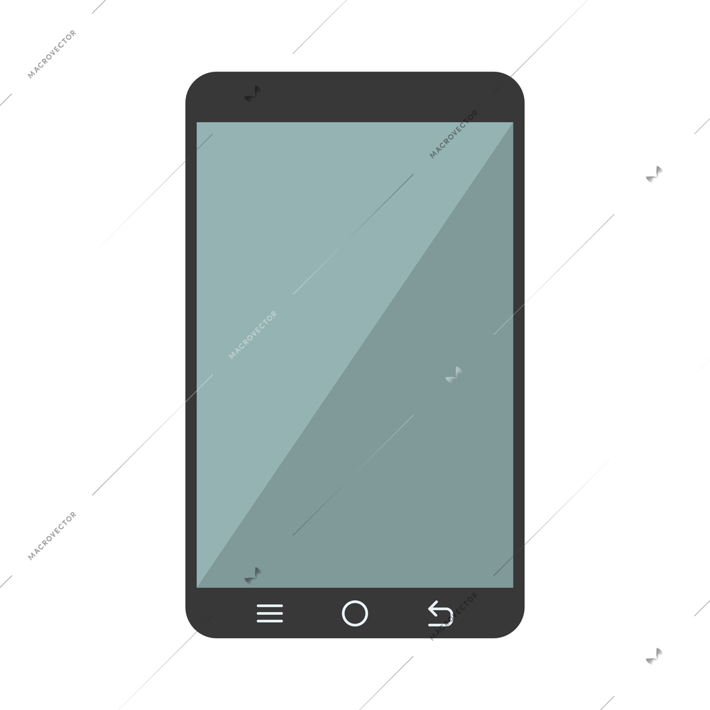 Black smartphone with blank screen icon in flat style vector illustration