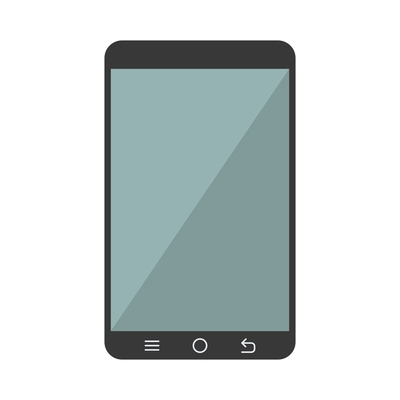 Black smartphone with blank screen icon in flat style vector illustration