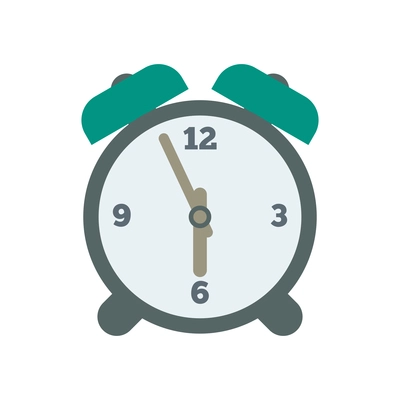 Retro alarm clock flat icon vector illustration