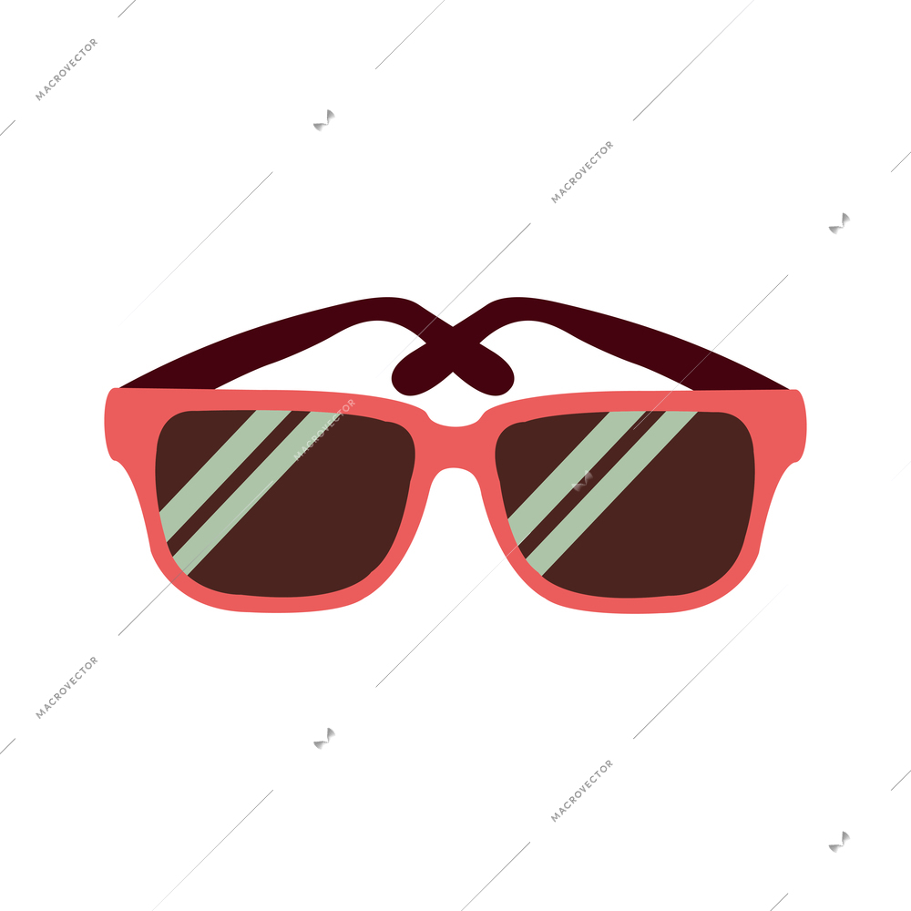 Fashionable female sunglasses flat icon vector illustration