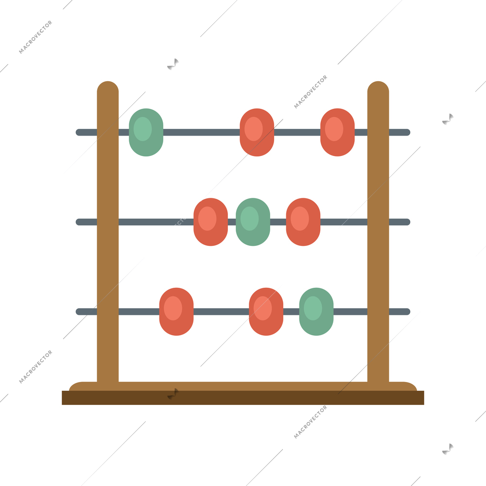 Vintage colorful wooden abacus flat icon vector illustration