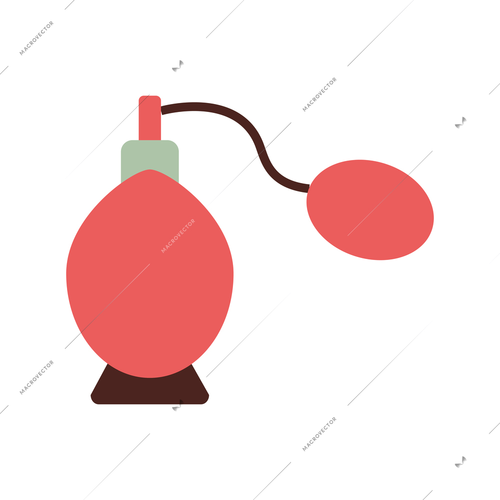 Color retro perfume bottle with pump flat icon vector illustration