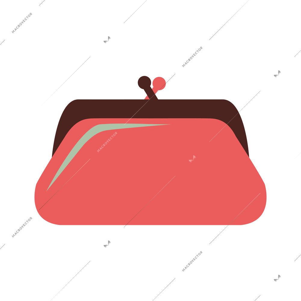 Flat icon with female purse or beauty bag vector illustration