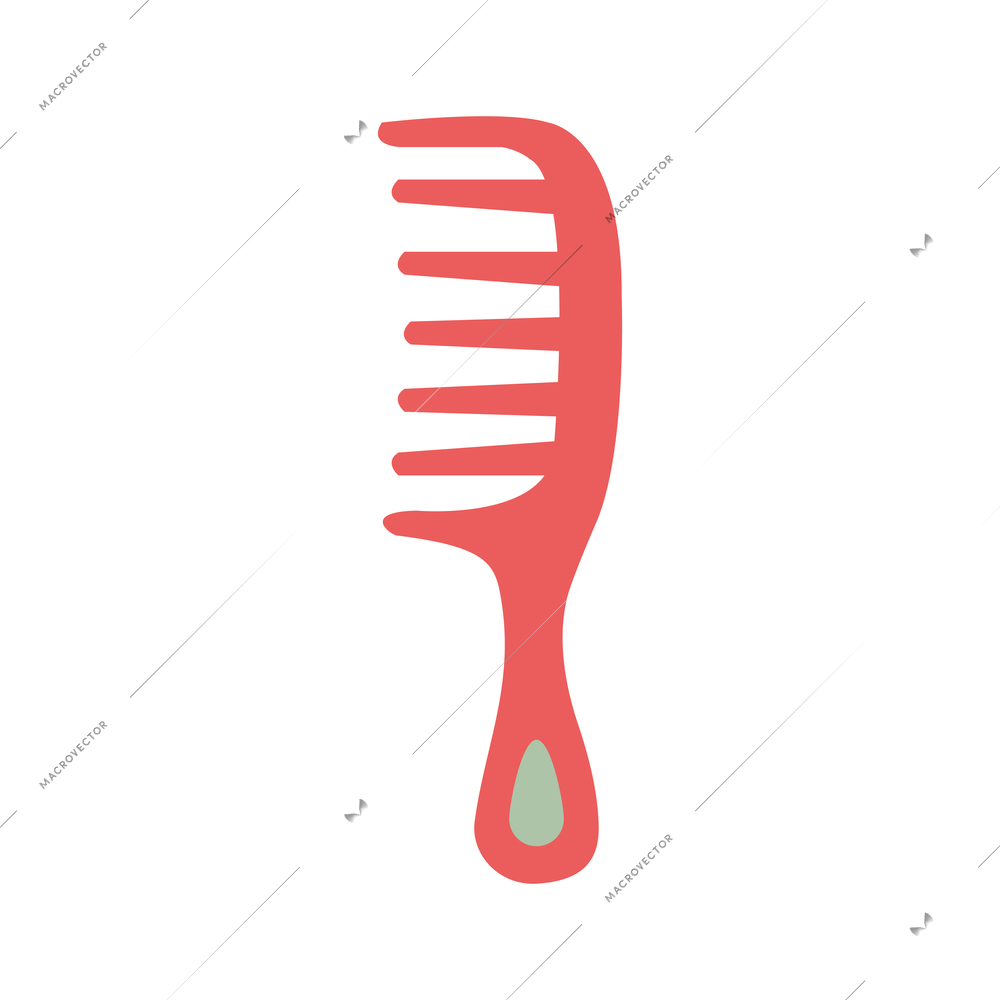 Flat icon with colored hair comb on white background vector illustration