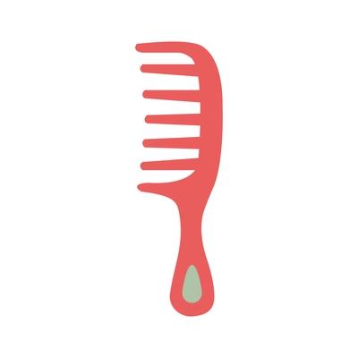 Flat icon with colored hair comb on white background vector illustration