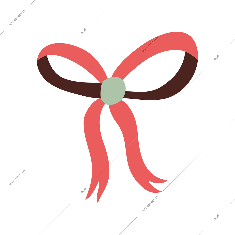 Flat icon with ribbon bow accessory for girls vector illustration