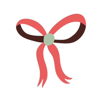 Flat icon with ribbon bow accessory for girls vector illustration