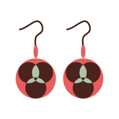 Pair of bijouterie earrings flat isolated vector illustration