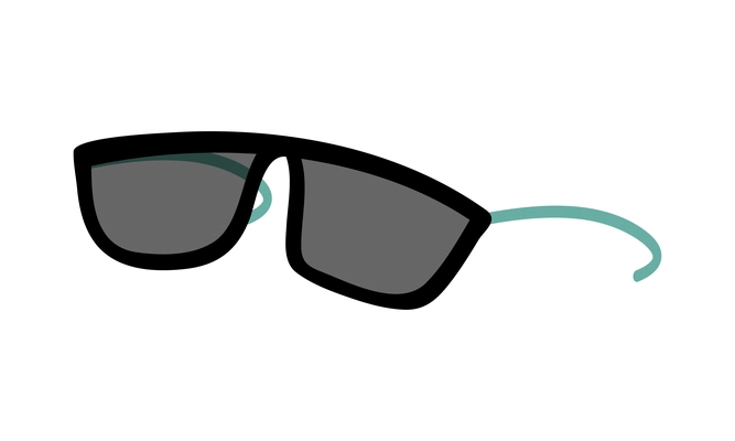 Fashionable sunglasses with black lens cartoon icon vector illustration