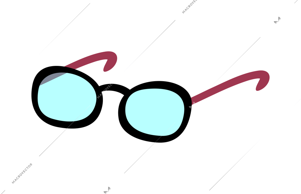 Cartoon icon with nerd glasses on white background vector illustration