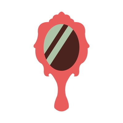 Elegant hand mirror flat colored icon vector illustration