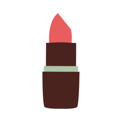 Open red lipstick flat icon vector illustration