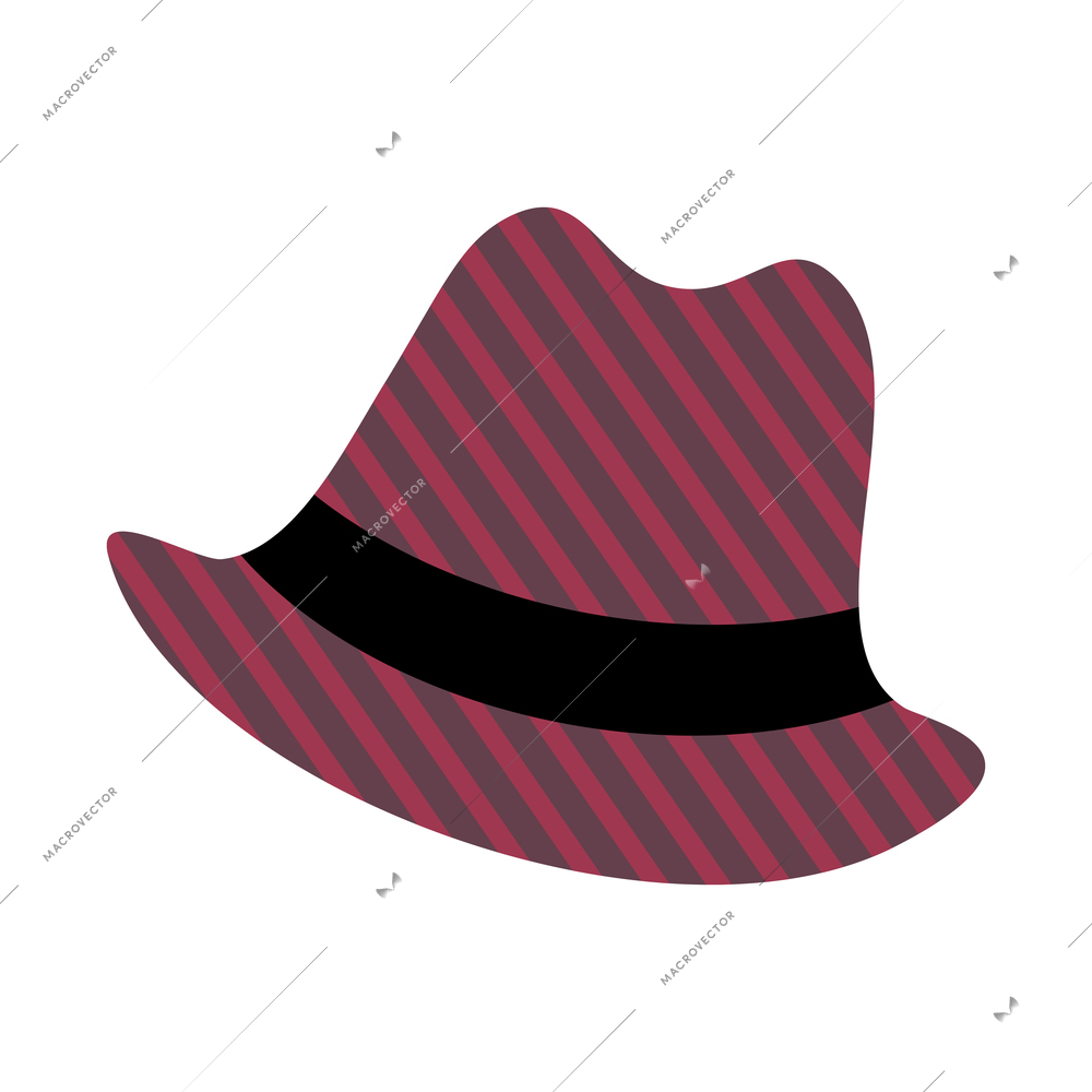 Male of female striped bucket hat cartoon vector illustration