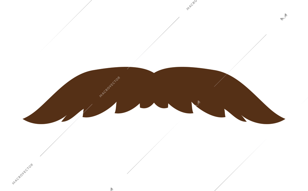 Retro brown hipster moustache cartoon icon vector illustration