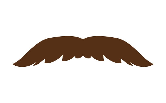 Retro brown hipster moustache cartoon icon vector illustration