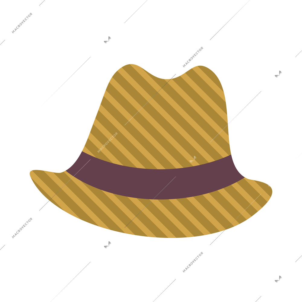 Cartoon icon with male striped bucket hat vector illustration