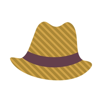 Cartoon icon with male striped bucket hat vector illustration