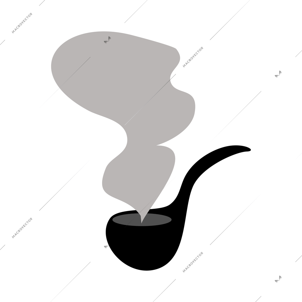 Black smoking pipe cartoon vector illustration