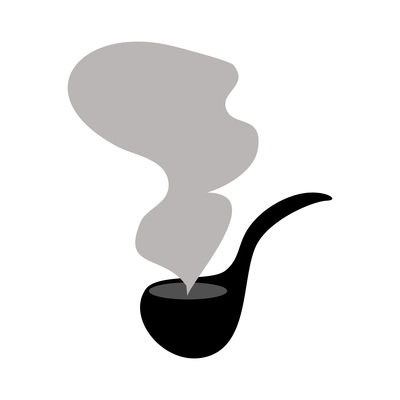 Black smoking pipe cartoon vector illustration