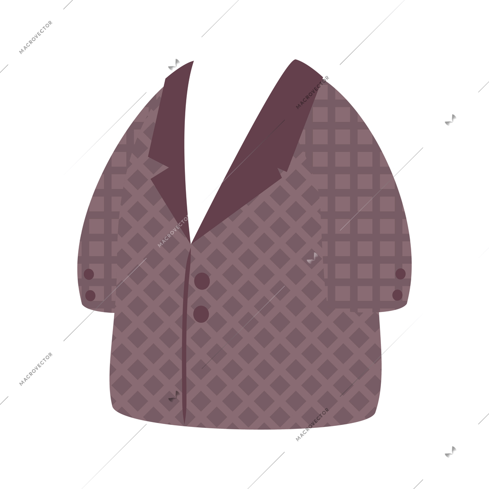 Checked hipster jacket colorful icon vector illustration