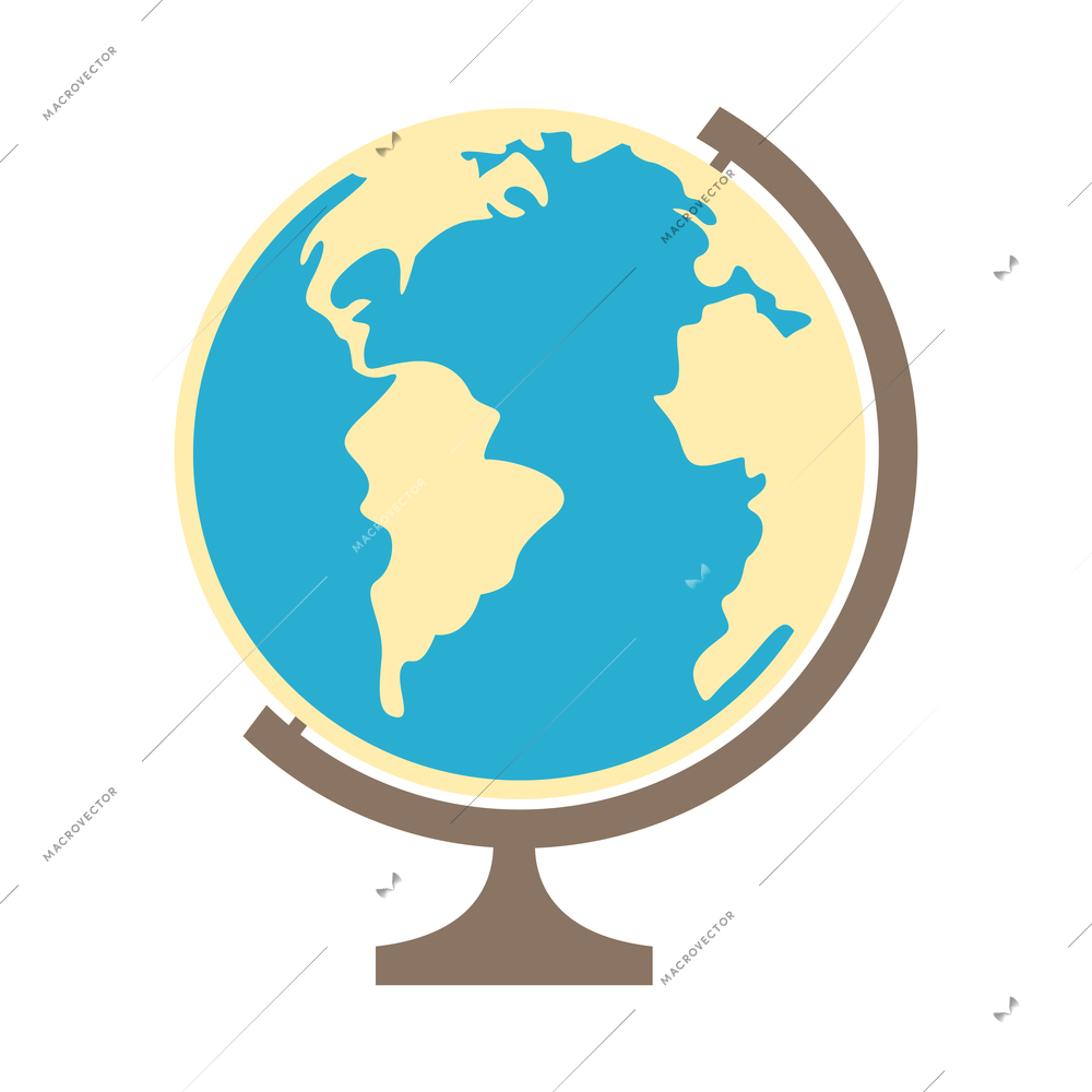 Flat icon with school globe on white background vector illustration